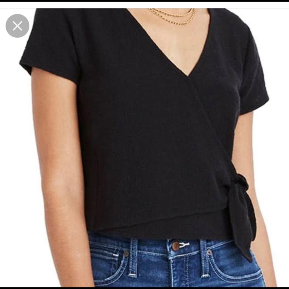 Madewell black wrap top